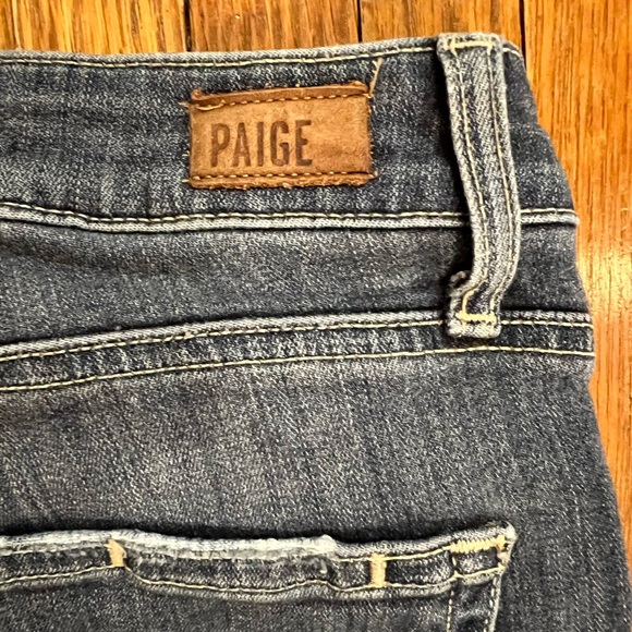 Paige Hoxton Ankle Skinny Jeans High Waist Size 30 Medium Distressed Wash - Picture 7 of 10